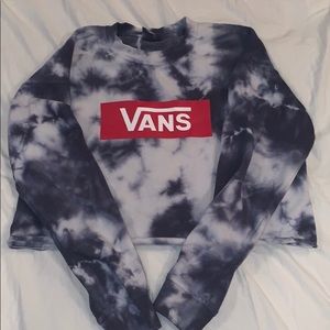 Dark blue tie-dye Vans cropped crew-